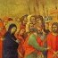 Duccio di Buoninsegna: Kruisweg, naar de Calvarieberg (Maestà)