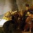 Rembrandt Harmensz. van Rijn: Judas geeft de zilveren penningen terug