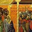 Duccio di Buoninsegna: Christus voor Pilatus (Maestà)